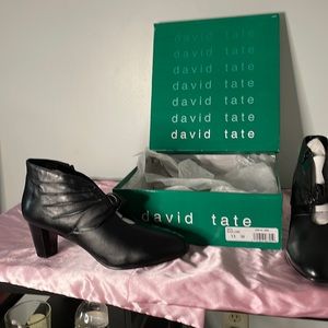 David Tate Gaya Black Lamb Bootie